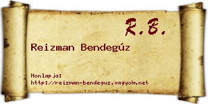 Reizman Bendegúz névjegykártya